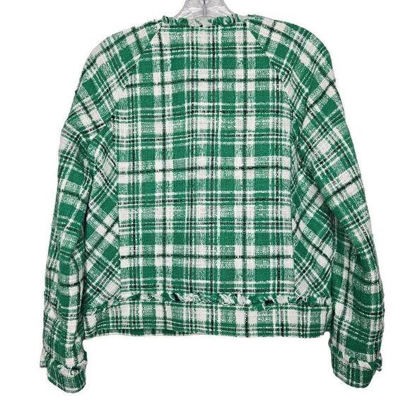 Cabi Sophia Green Plaid Tweed Button Up Library Jacket Size Small - Picture 8 of 10
